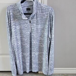 Greg Norman Collection Black and White Zip-Up Sweater